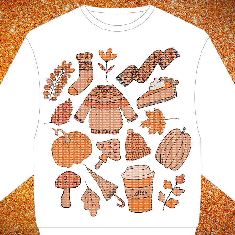 Fall doodles tshirt Transfer - ss