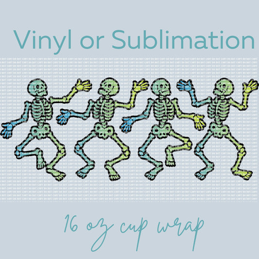 Dancing Skeletons cup wrap