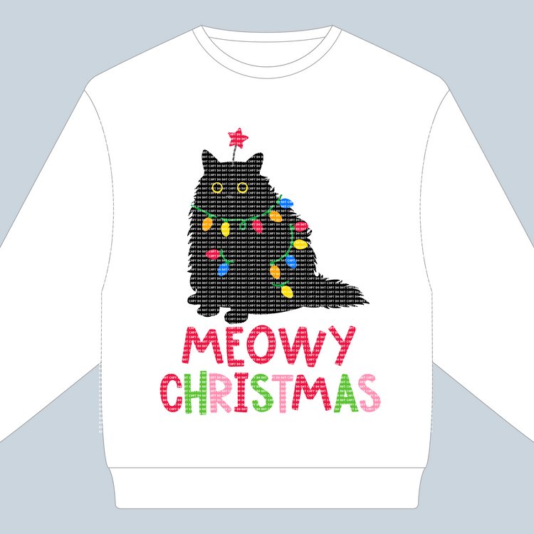 Meowy Christmas - HTV transfer