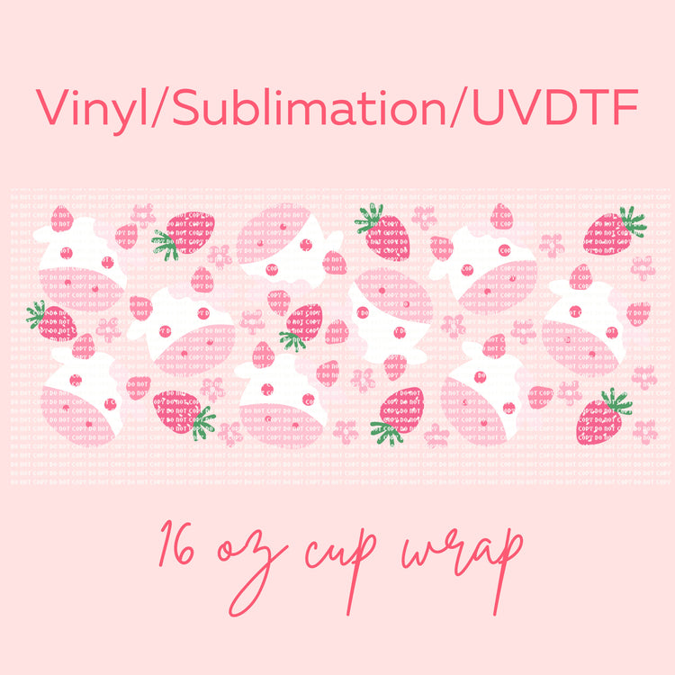 Strawberry cow cup wrap