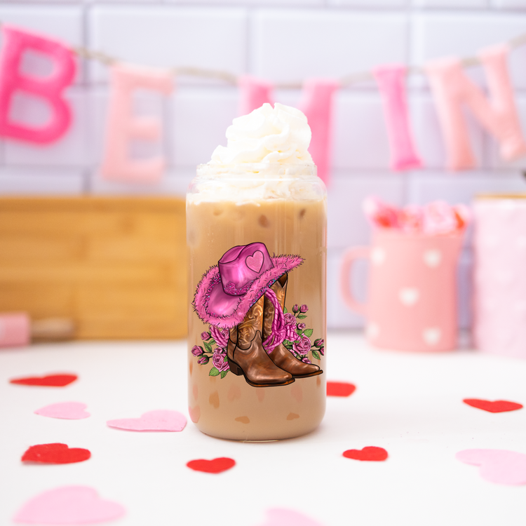 Pink Cow boots 16 oz Cup