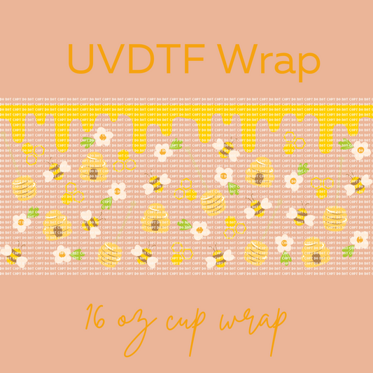 Honey bee UVDTF 16 oz Wrap