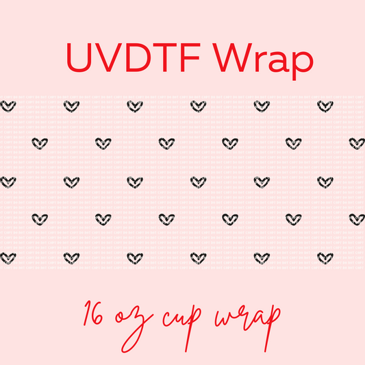 Mini hearts UVDTF 16 oz cup wrap