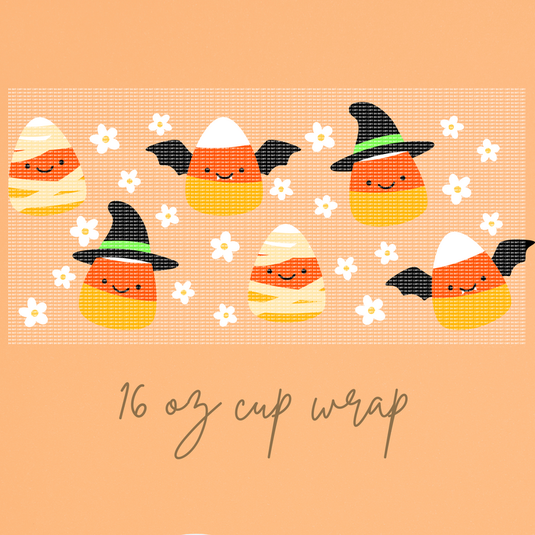 Spooky candy corn 16 oz wrap
