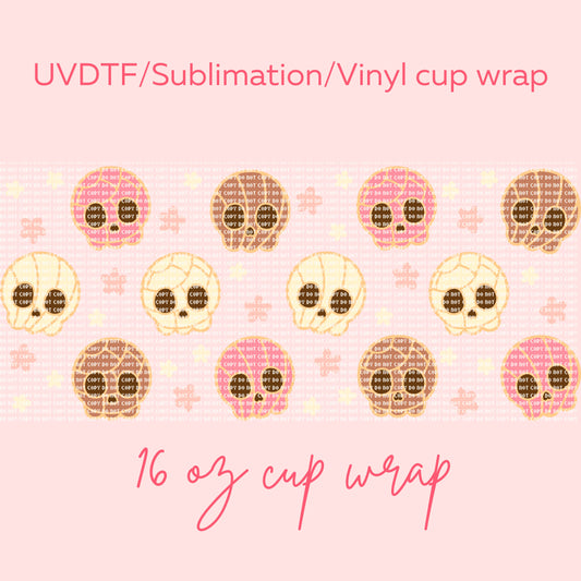Skull Conchas 16 oz wrap transfer
