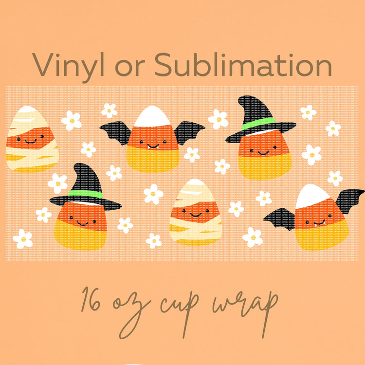 Spooky candy corn 16 oz wrap