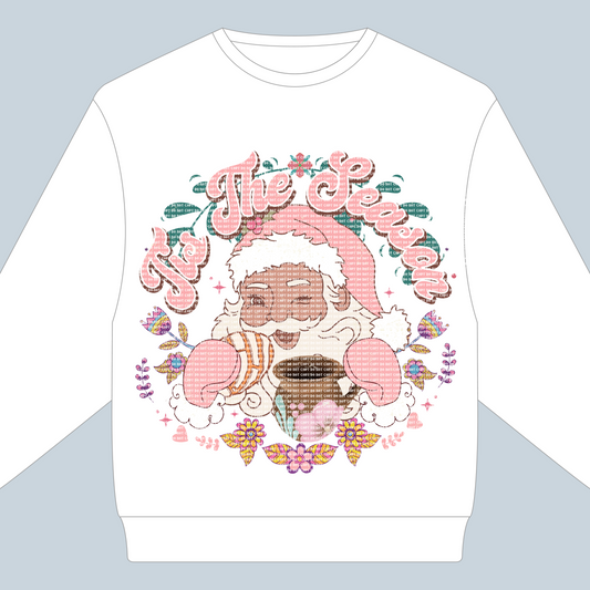 Pink Santa tis the season - transfer