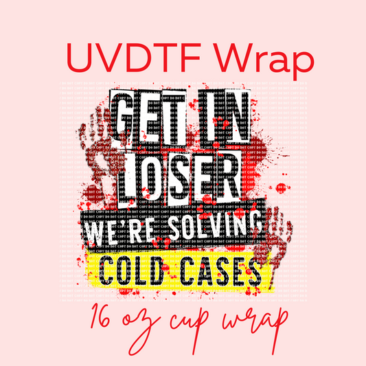 Solving Cold Cases cup decal