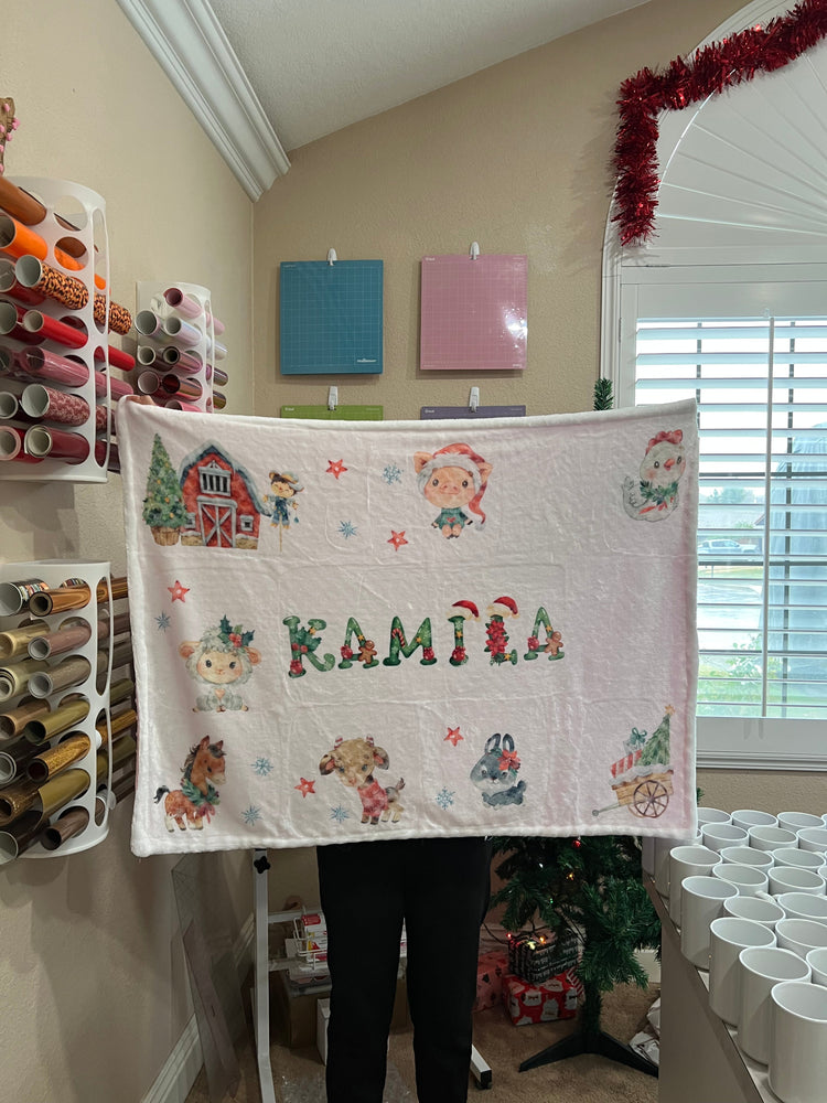Christmas farm Custom blanket