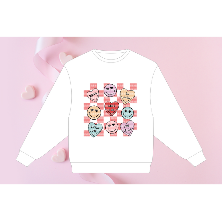 Checkered Hearts HTV Transfer