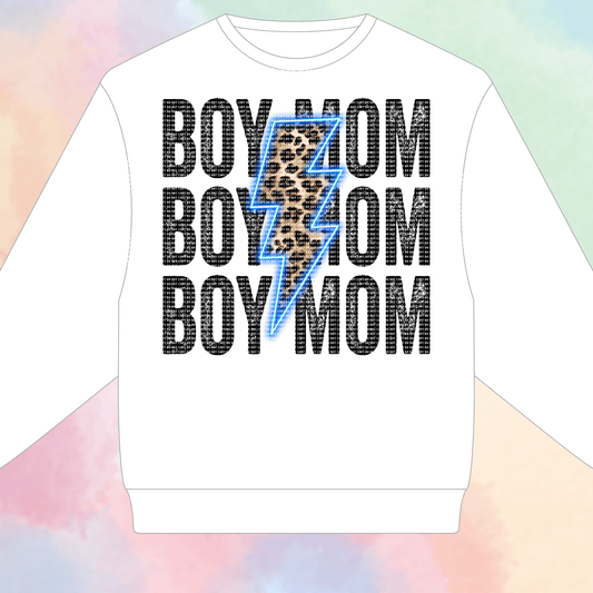Boy Mom Leopard Bolt Transfer - MDT