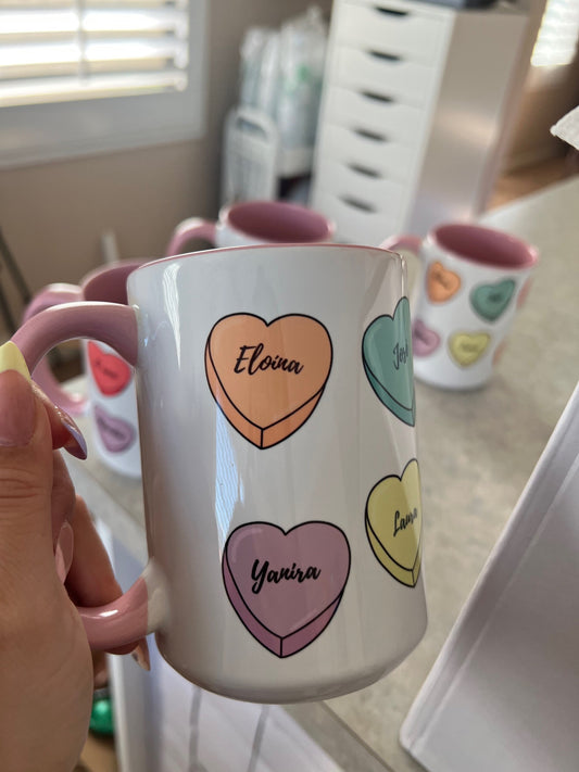 Custom Conversation heart mug