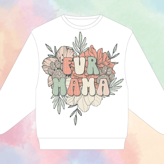 Fur Mama Flowers Transfer - MDT
