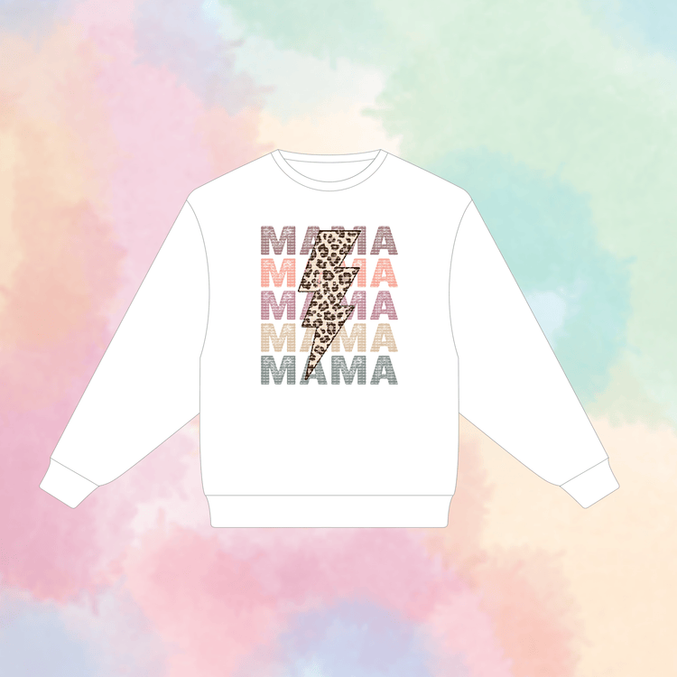 Mama Stacked Leopard Bolt Transfer - MDT