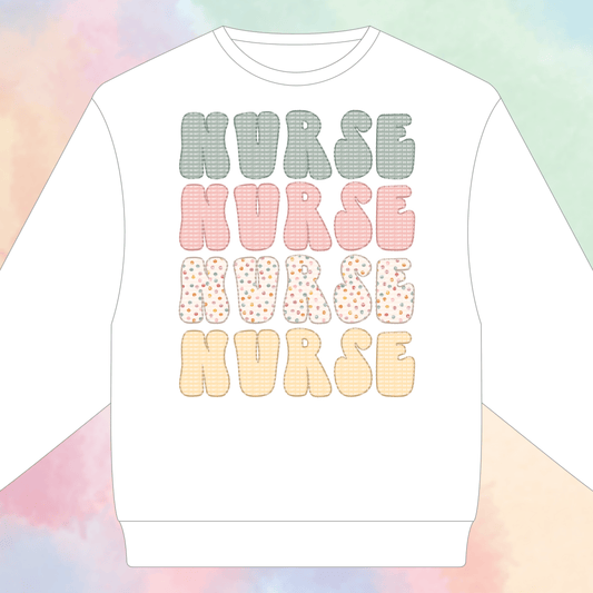 Nurse Colorful Stacked - HTV Transfer