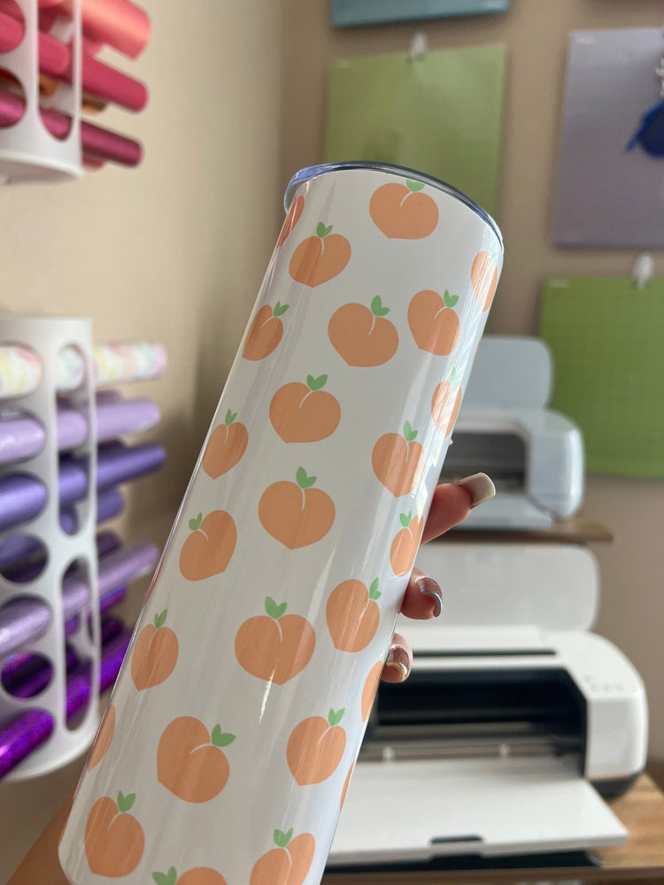 Just Peachy 20 oz straight white Cup
