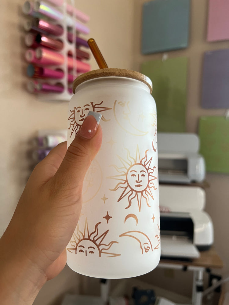 Sun and moon 16 oz frosted Cup