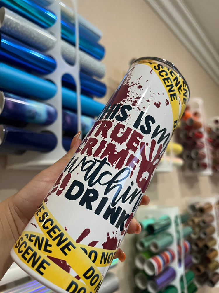 True crime drink 20 oz straight white Cup