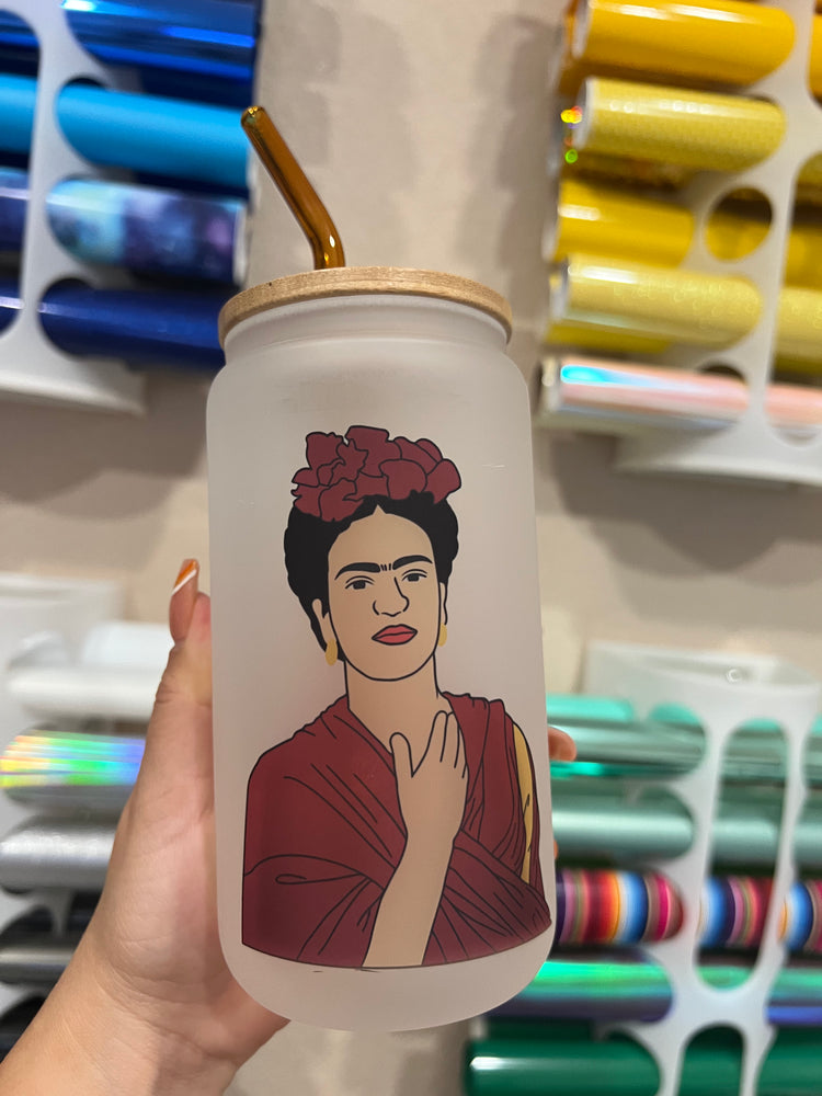Frida 16 oz frosted cup