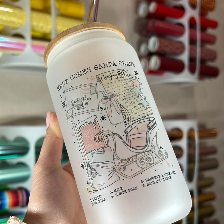 Here comes Santa 16 oz cup