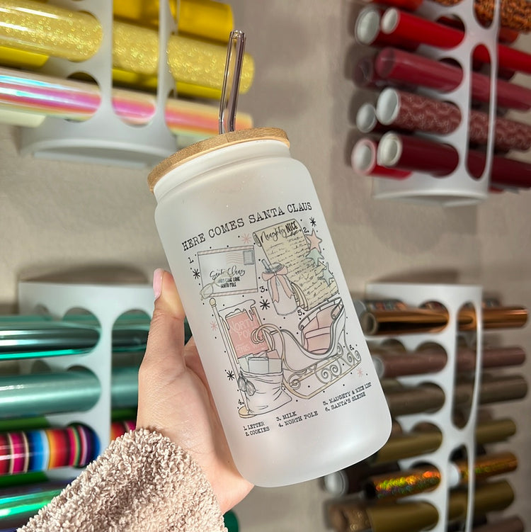 Here comes Santa 16 oz cup