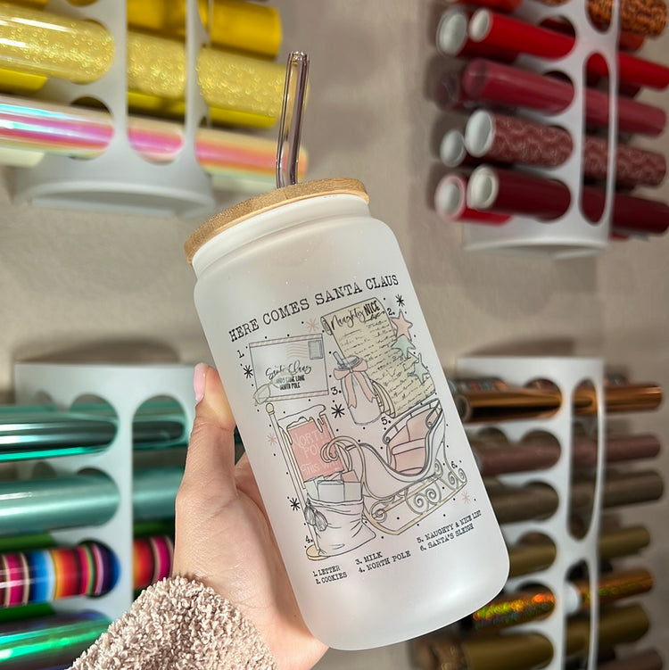 Here comes Santa 16 oz cup