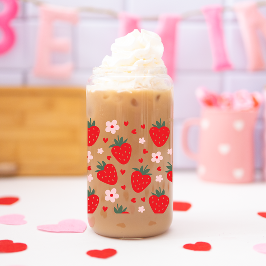 Strawberry Hearts 16 oz cup