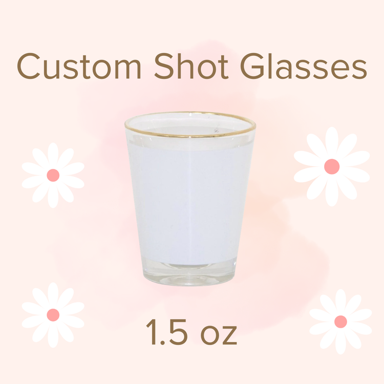 Custom Shot Glass Party Favors | Sublimation Recuerdos for Weddings, Quinceañera, Bautizo & Birthday Fiestas