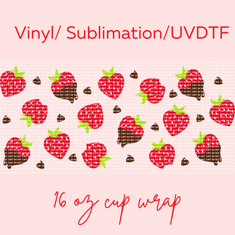 Hearts strawberries cup Wrap