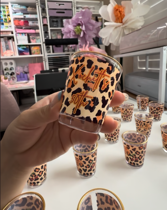 Custom Shot Glass Party Favors | Sublimation Recuerdos for Weddings, Quinceañera, Bautizo & Birthday Fiestas