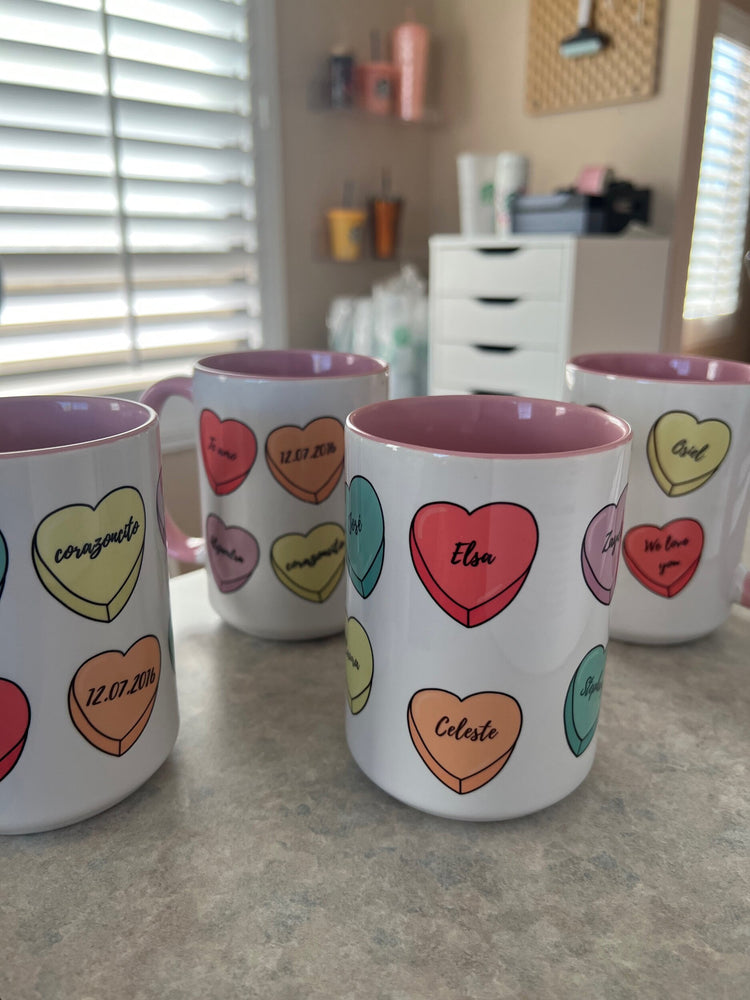 Custom Conversation heart mug