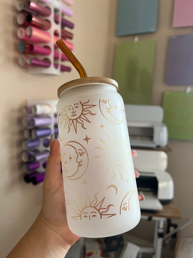 Sun and moon 16 oz frosted Cup