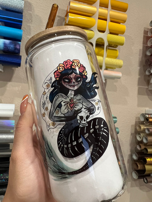 Day of the dead mermaid cup