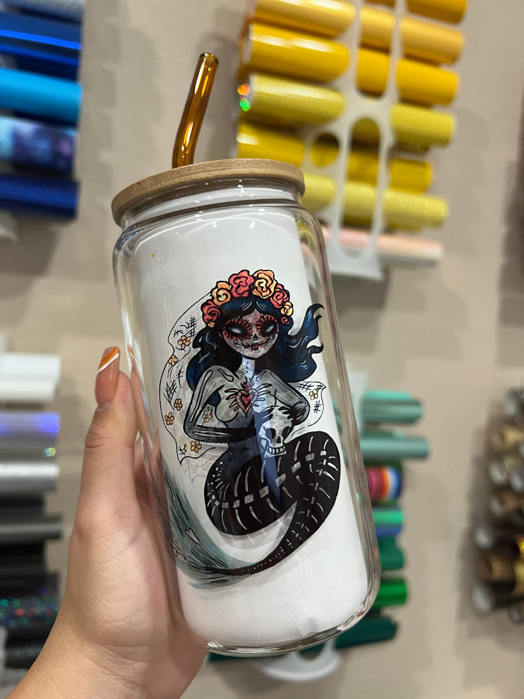 Day of the dead mermaid cup