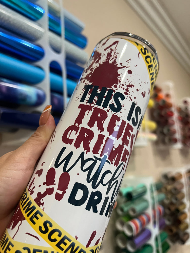 True crime drink 20 oz straight white Cup